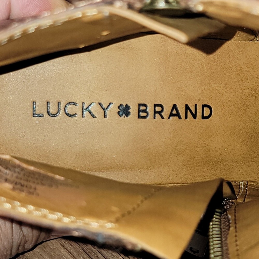 Lucky Brand Women's Tan Leather Ankle Booties - Picture 6 of 7